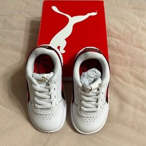 Puma brand boys infant  6c winter plaid with white shoes NEW In BOX